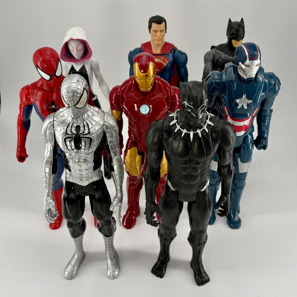 Marvel DC Superhero Action Figure Lot Spider-Man Batman Superman Iron Man 7pc - Picture 2 of 13